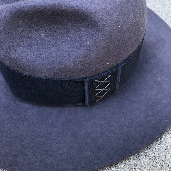 NINAKURU Wool Felt Wide Brim Fedora Hat Gray Blue Women\'s One Size Ojai Cap main image 4